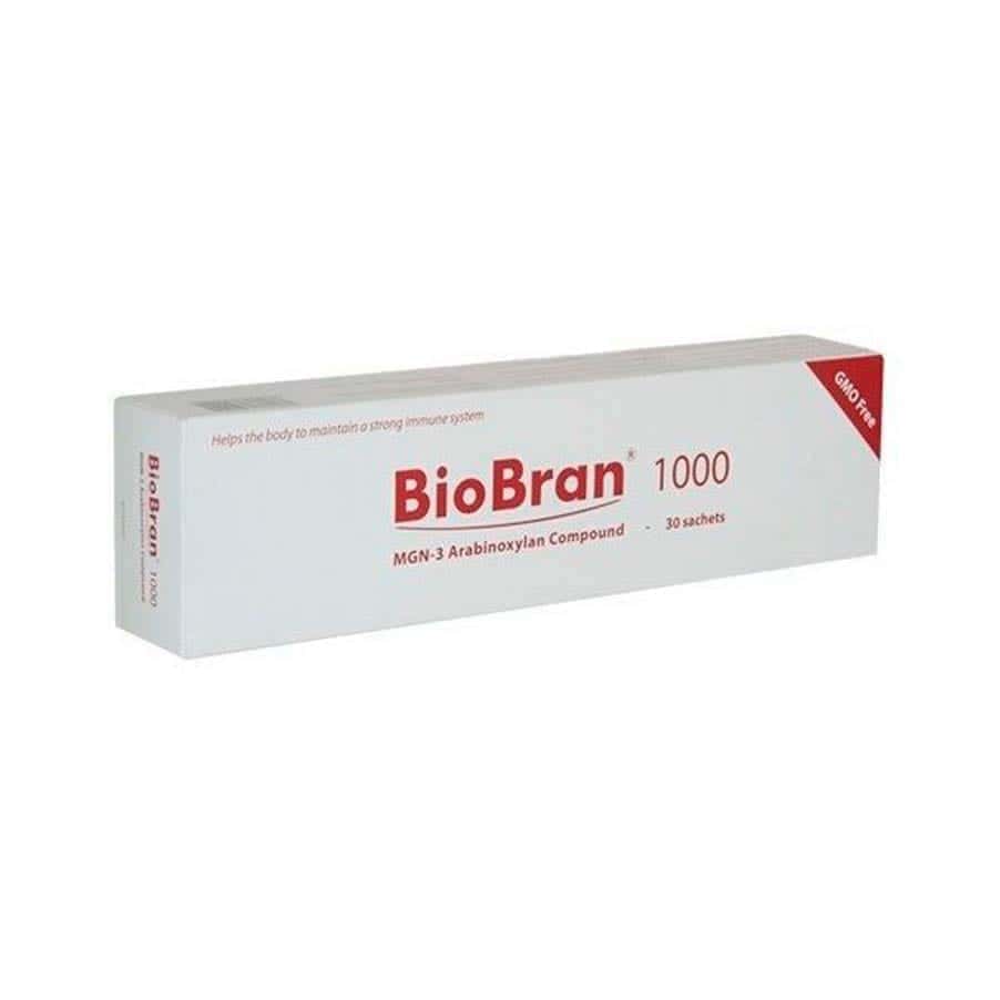 BioBran 1000mg 30 Saquetas Daiwa Pharmaceutical, suplemento alimentar com arabinoxilano de farelo de arroz.