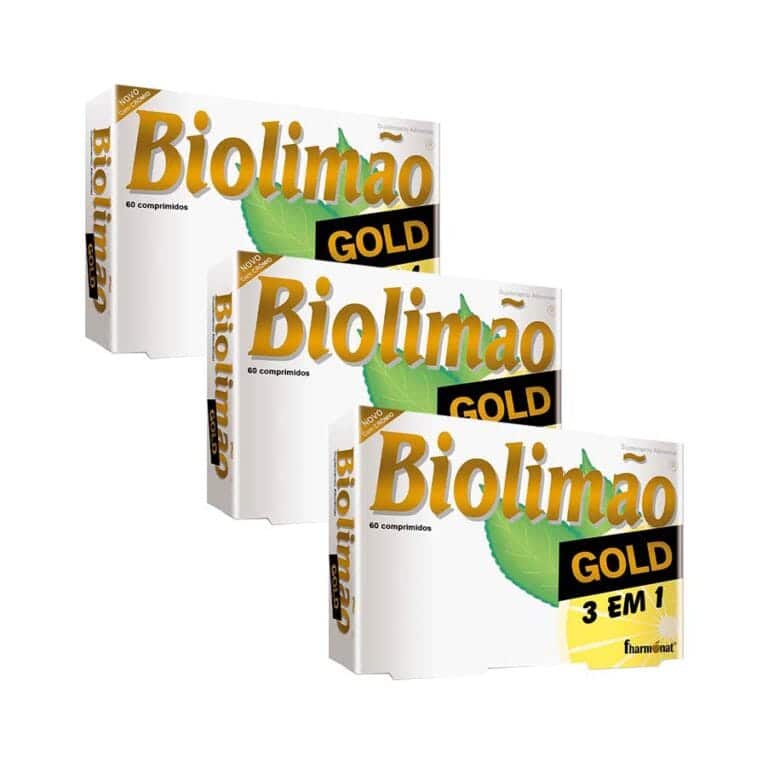 Biolimão Gold Pack 3 x 60 reduz o apetite, combate a celulite e queima as calorias, sendo um excelente regularizador do trânsito intestinal.