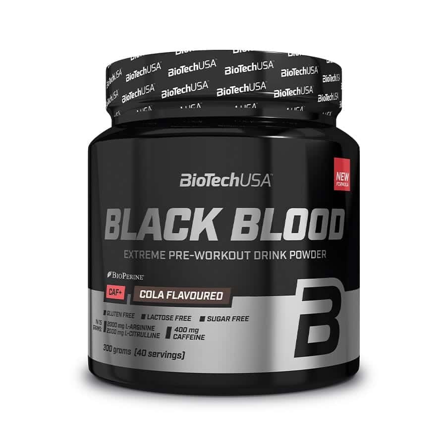 O Black Blood CAF+ 300gr Cola da BioTech USA é um suplemento alimentar em pó, desenvolvido para ser consumido antes do treino.