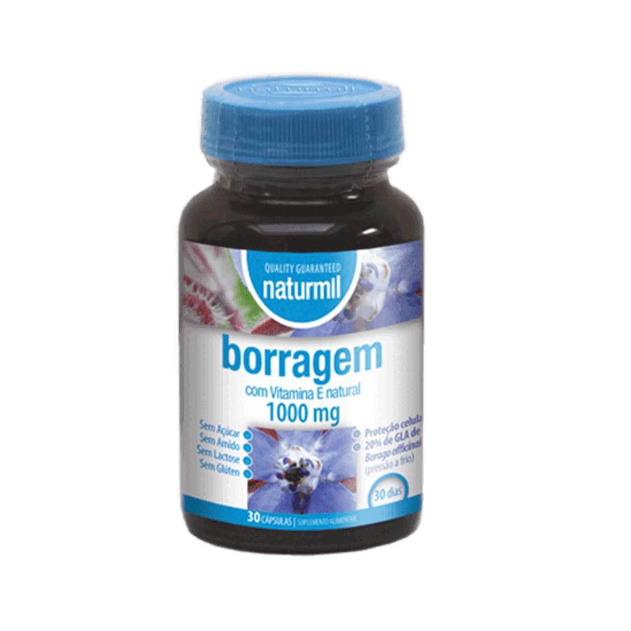 Borragem 1000 mg 30 Cápsulas Naturmil