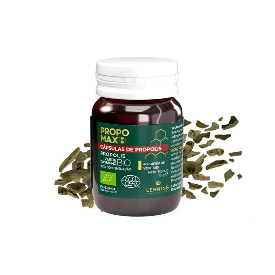 Propomax é um suplemento alimentar de extrato de própolis biológico puro da mistura patenteada EPP-AF® de própolis verde e castanho do Brasil