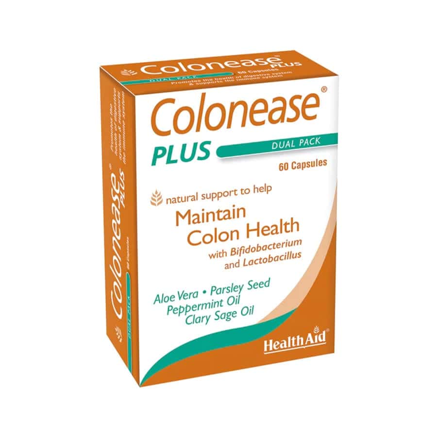 O Colonease Plus da HealthAid é um suplemento alimentar cuidadosamente formulado para ajudar a apoiar o bem-estar digestivo...