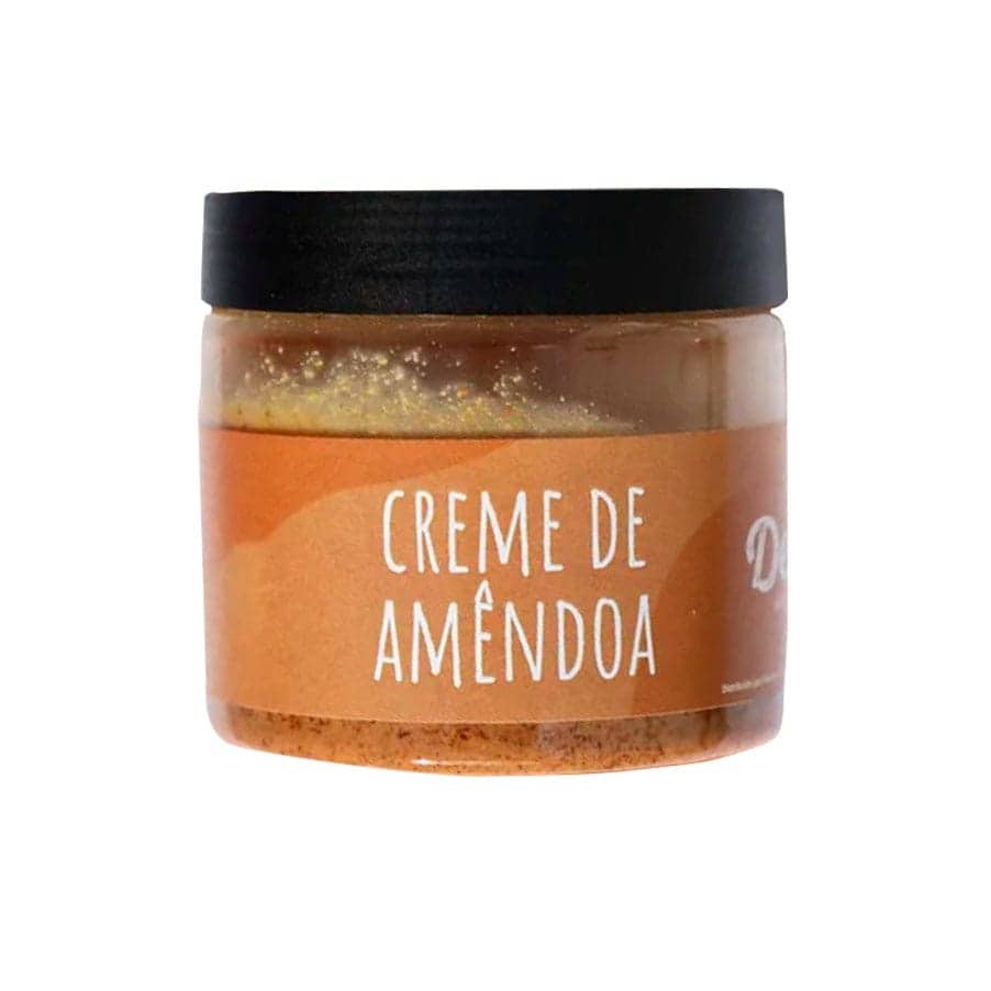Creme de Amêndoa 180gr Dellium em frasco de pasta cremosa de amêndoa.