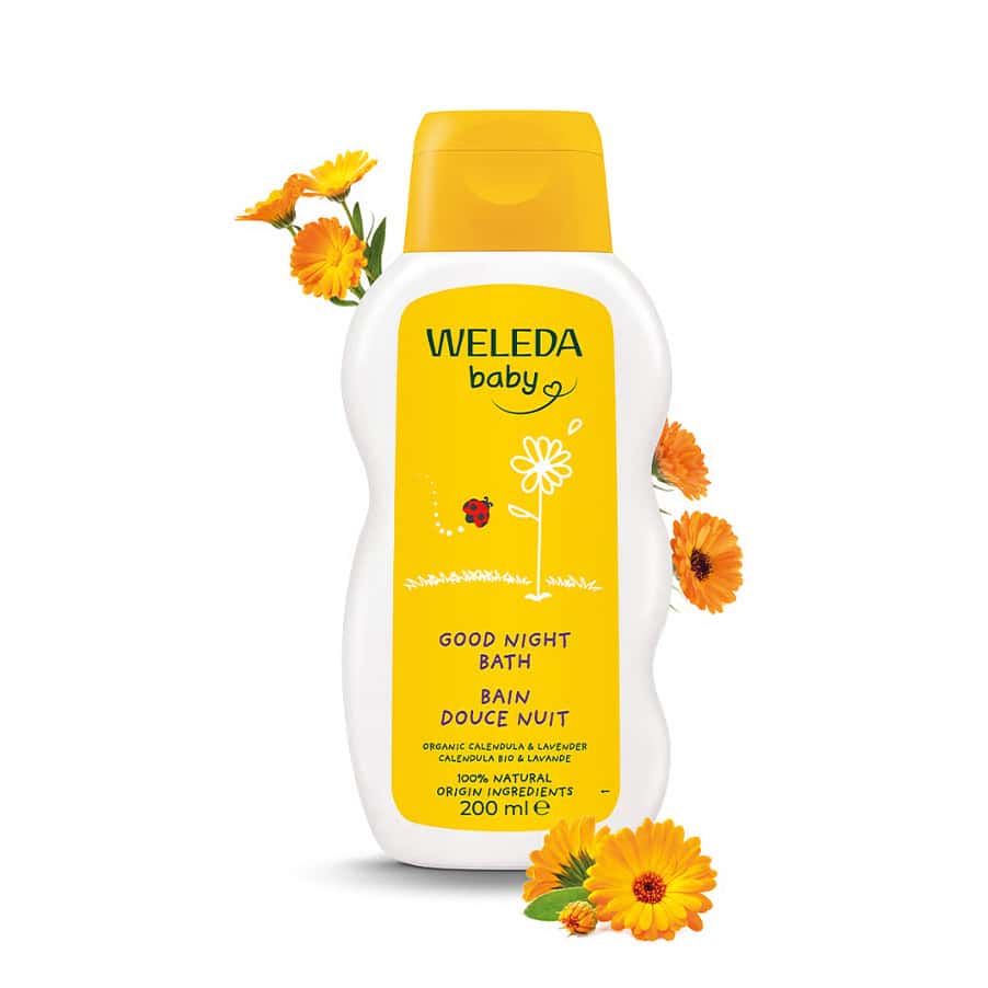 Banho Noite Tranquila Bebé 200ml Weleda é um cuidado de banho suave pensado para a rotina noturna do bebé, limpando delicadamente a pele.