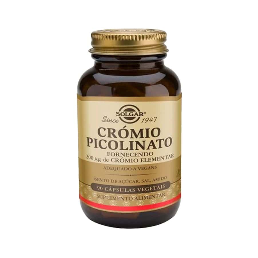Picolinato de Crómio 200 mcg Solgar ajuda no metabolismo da glucose, controlo do peso e redução da vontade de doces. Entrega rápida! Aceda já!