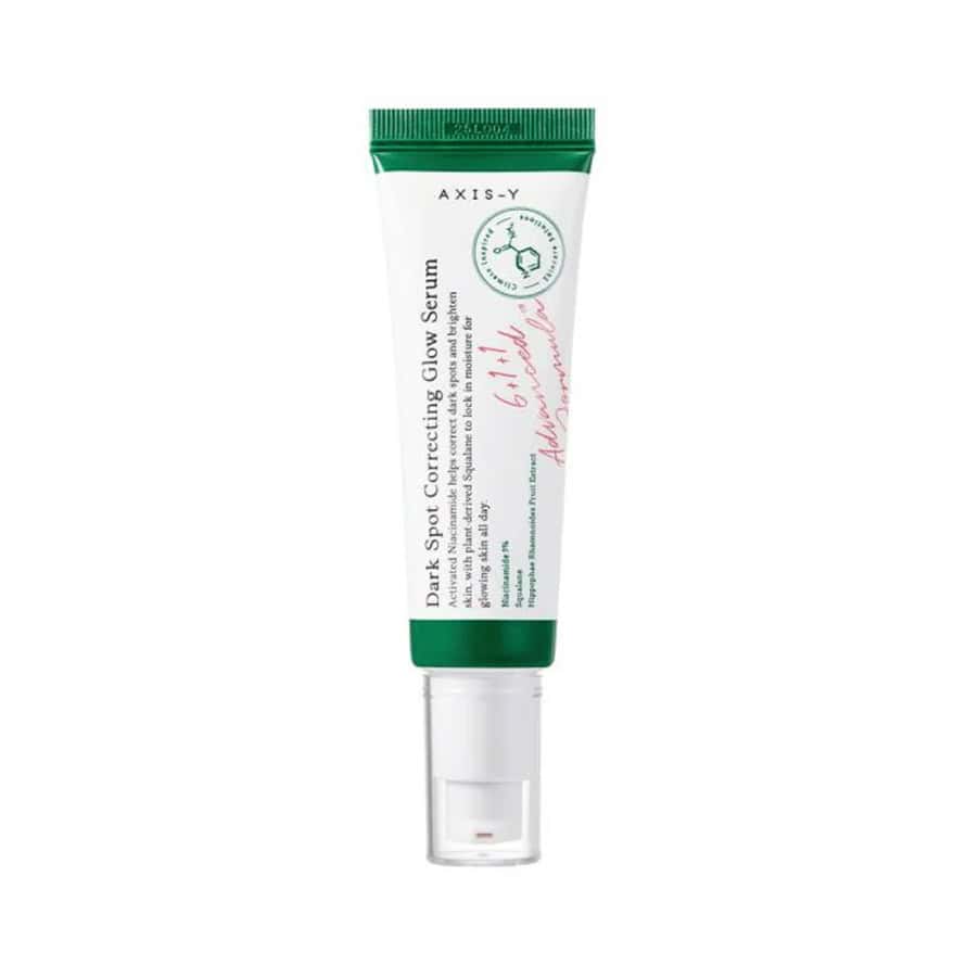 Sérum Dark Spot Correcting Glow 50ml Axis-Y é um sérum iluminador formulado com niacinamida, hialuronato de sódio e glutationa.