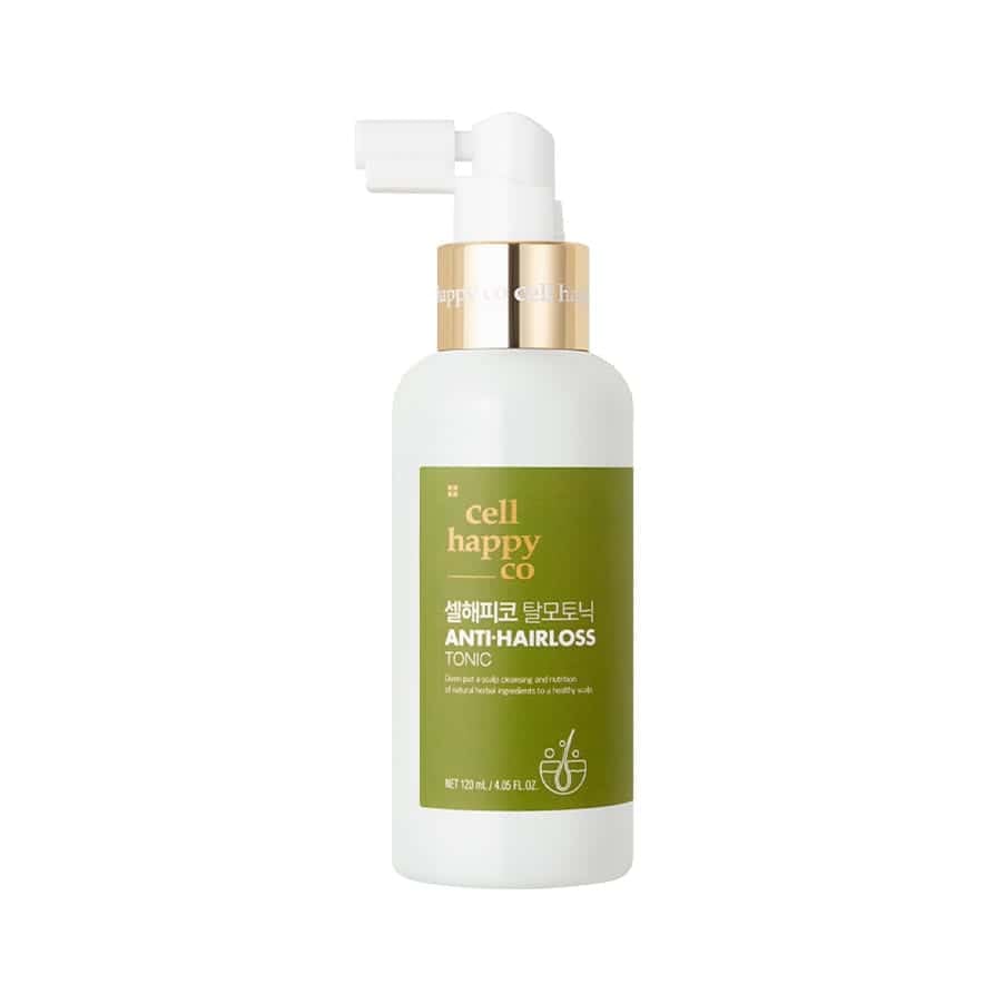 O CELLHAPPY CO Anti-Hairloss Tonic é um produto funcional com uma função antiqueda de cabelo certificada pela FDA coreana.