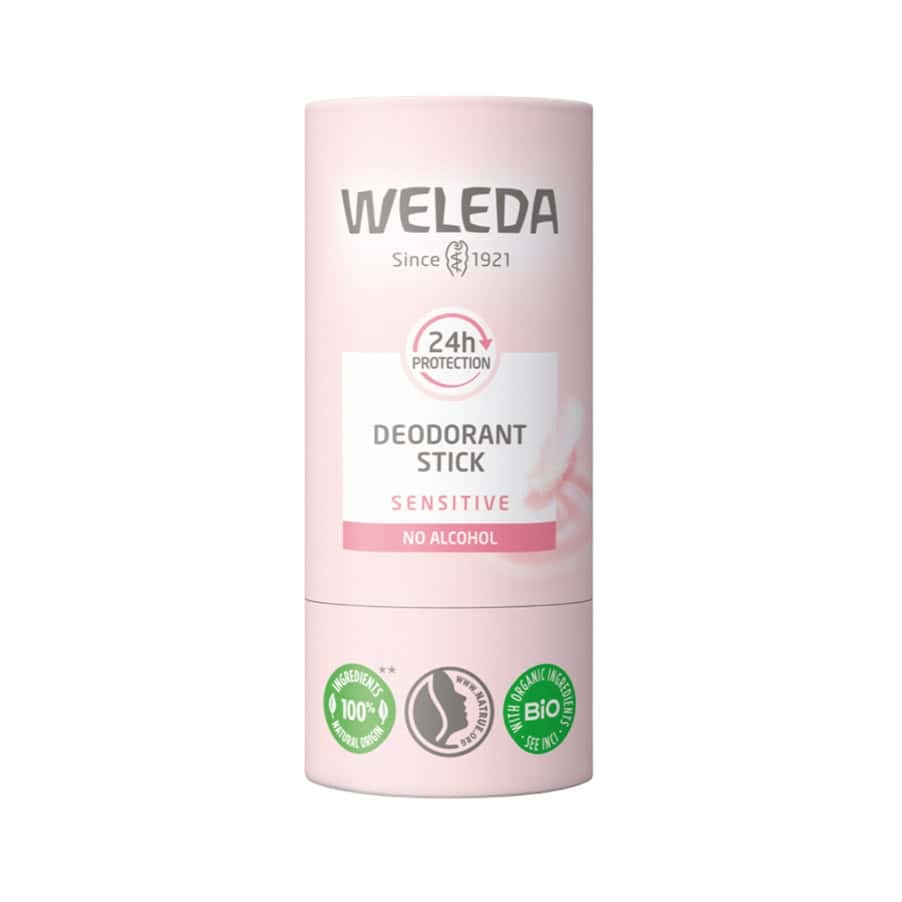 Desodorizante em Stick 24h Pele Sensível 50g Weleda é um desodorizante sólido de origem natural, desenvolvido especialmente para peles sensíveis.