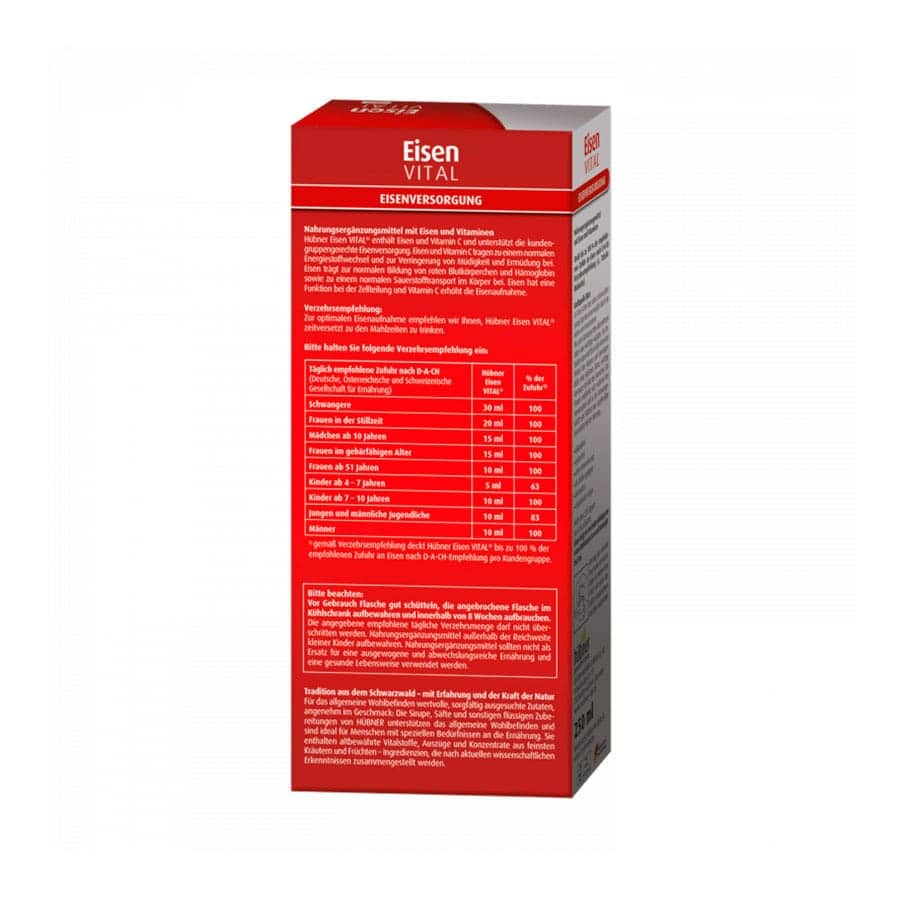 O Iron Vital F 250ml da Hübner é um suplemento alimentar líquido com ferro sob a forma de gluconato, combinado com vitamina C, vitaminas do complexo B, concentrados de frutos e extratos de plantas.