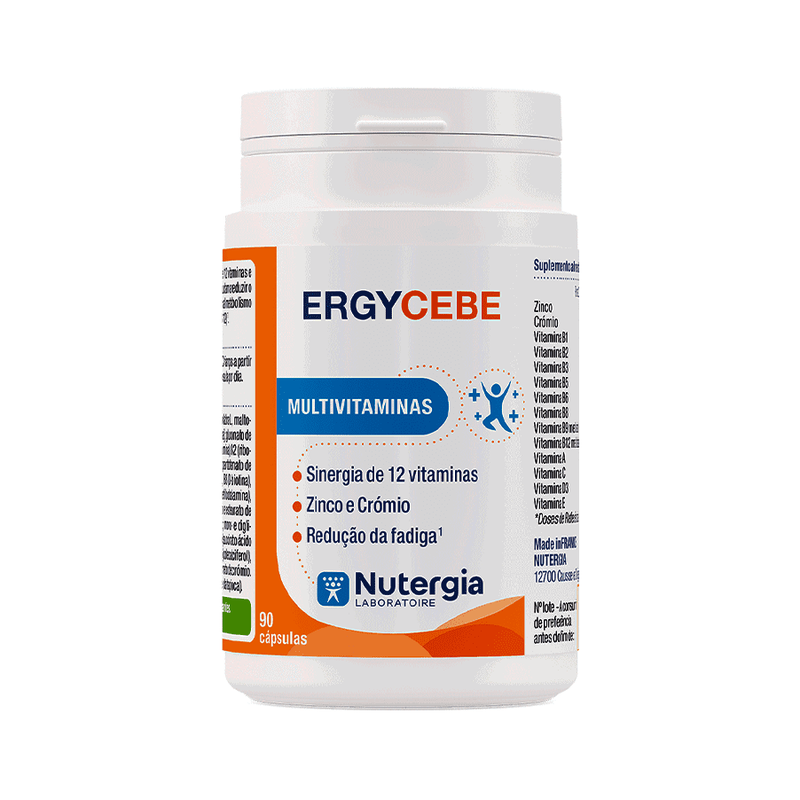 ERGYCEBE é um complexo multivitaminico à base de 12 vitaminas, zinco e crómio. É adequado para cansaço, baixa de energia....