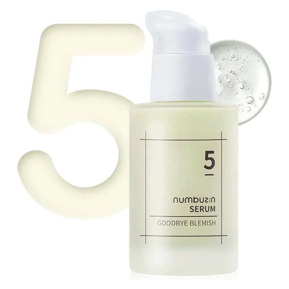 Sérum Goodbye Blemish N.5 50ml Numbuzin, sérum facial coreano com extratos vitamínicos, niacinamida, vitamina C e pantenol para manchas e luminosidade.