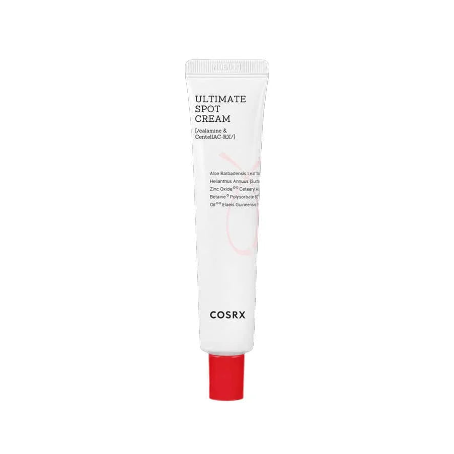 Ultimate Spot Cream da Cosrx é um creme de cuidado localizado, desenvolvido para integrar rotinas de cuidado da pele com tendência a imperfeições.