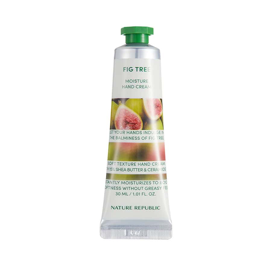 Creme de Mãos Hidratante Fig Tree 30ml Nature Republic é um cuidado nutritivo desenvolvido para hidratar intensamente a pele seca das mãos.