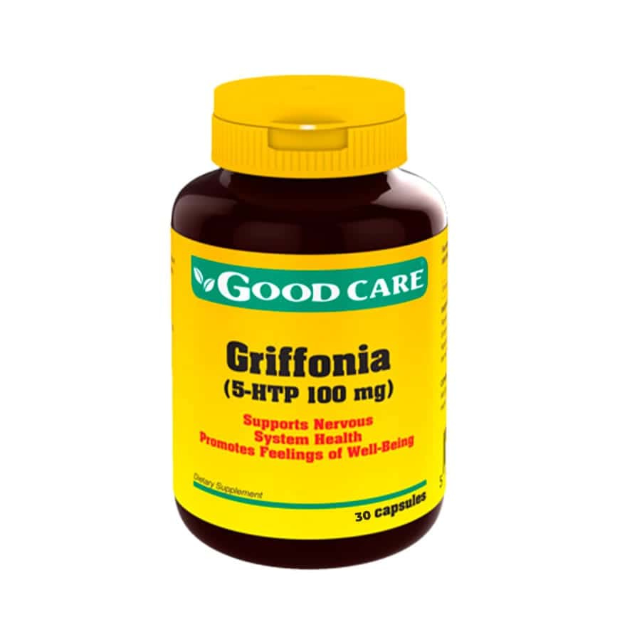 Griffonia Complex 5-HTP 100 mg Good Care em embalagem de 30 cápsulas.