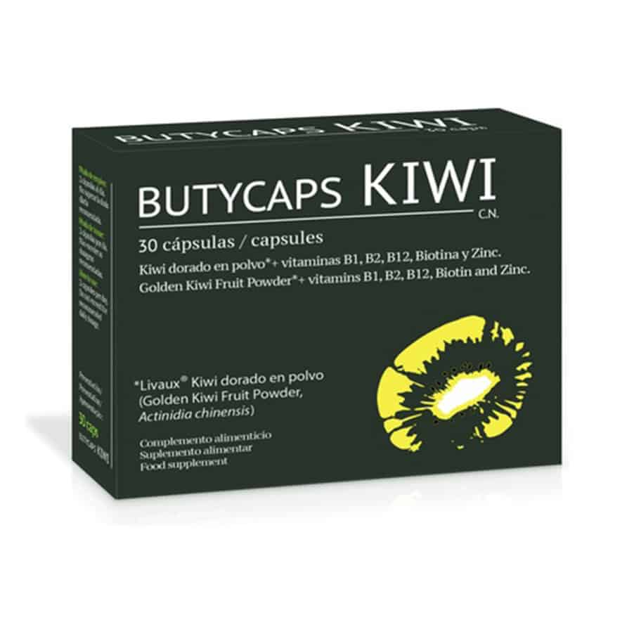Butycaps Kiwi 30 Cápsulas Elie Health Solution contém Livaux®, um ingrediente derivado de kiwi dourado da Nova Zelândia.