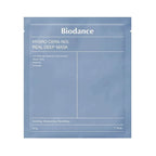 Máscara Real Deep Hydro Cera-Nol 34gr Biodance, máscara facial de hidrogel com água glaciar, pantenol, ceramidas e ácido hialurónico para hidratação intensa.