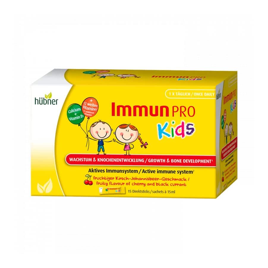 O ImmunPro Kids 15 Saquetas da Hübner é um suplemento alimentar vitamínico-mineral para crianças, formulado com cálcio, vitamina D e outras vitaminas.