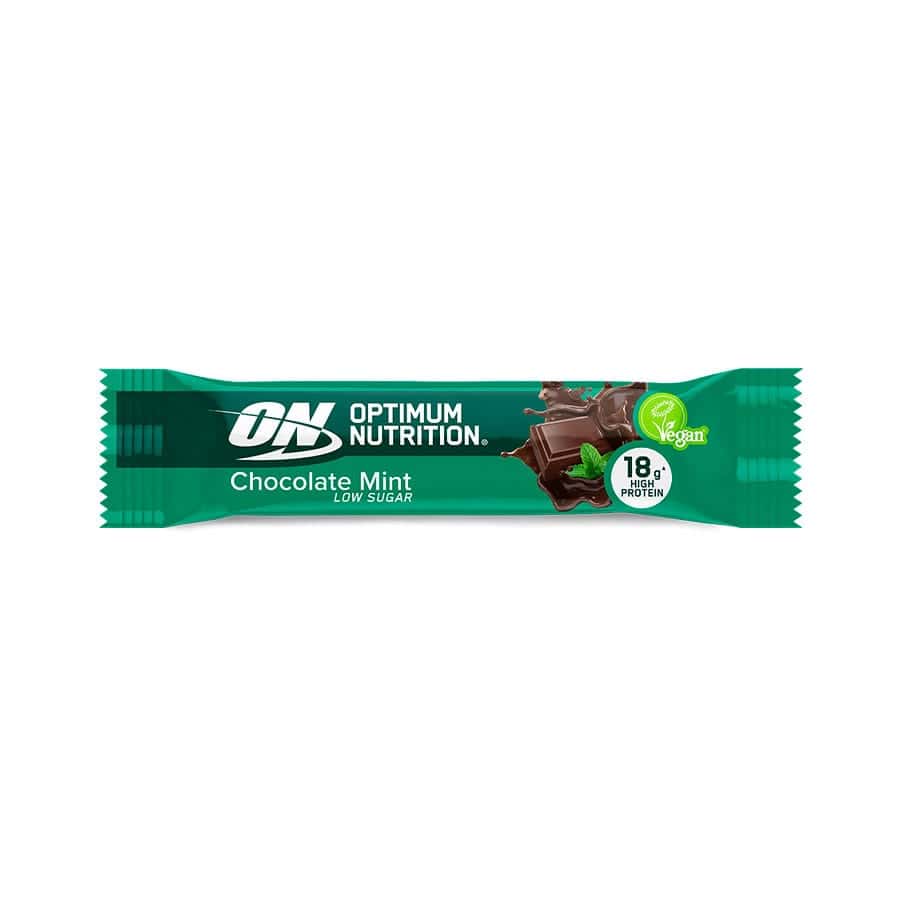A Barra de Proteína Vegan Chocolate e Menta Optimum Nutrition é um snack proteico de origem vegetal, pensado para integrares numa rotina alimentar equilibrada.