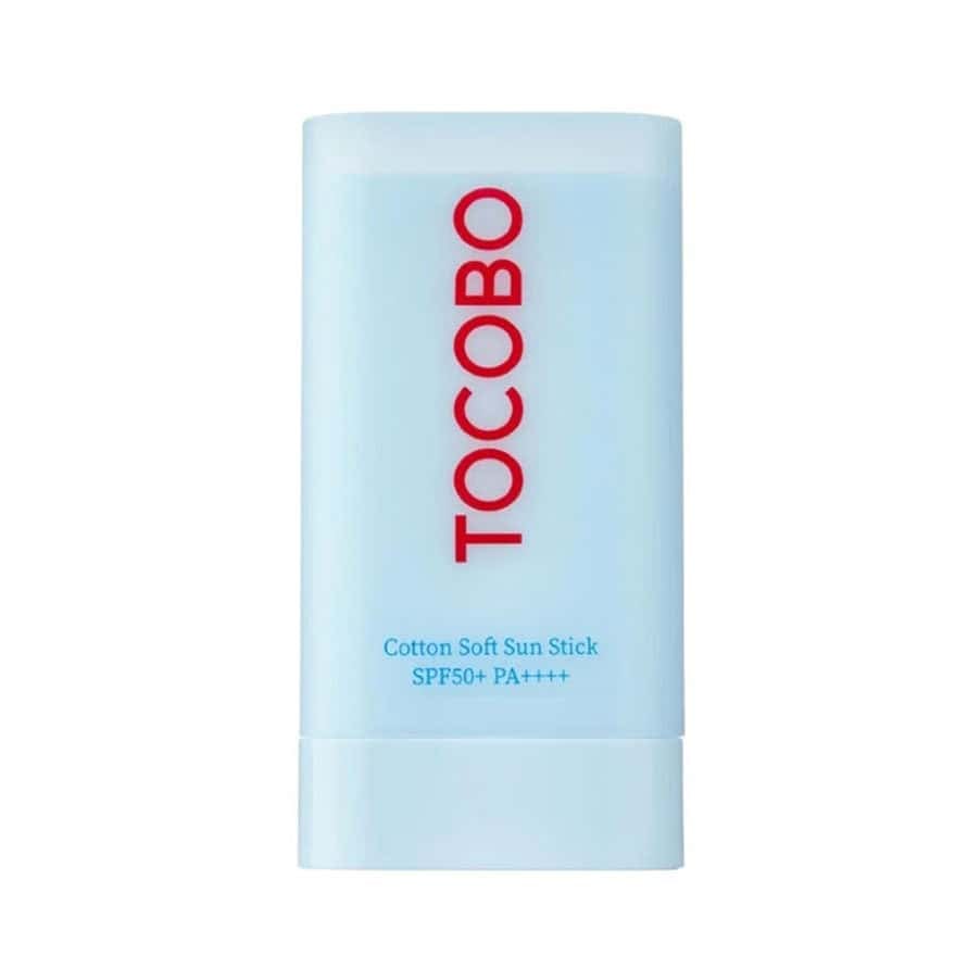 Protetor solar em stick TOCOBO SPF 50+ PA++++ oferece uma proteção fiável com FPS 50+ contém extrato de algodão para manter a pele hidratada