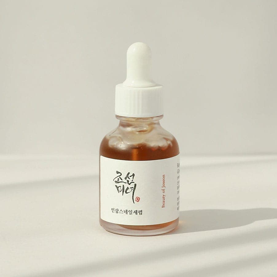 Sérum Revitalizante Ginseng + Snail Mucin 30ml Beauty of Joseon com ginseng e mucina de caracol para pele seca e sem elasticidade.
