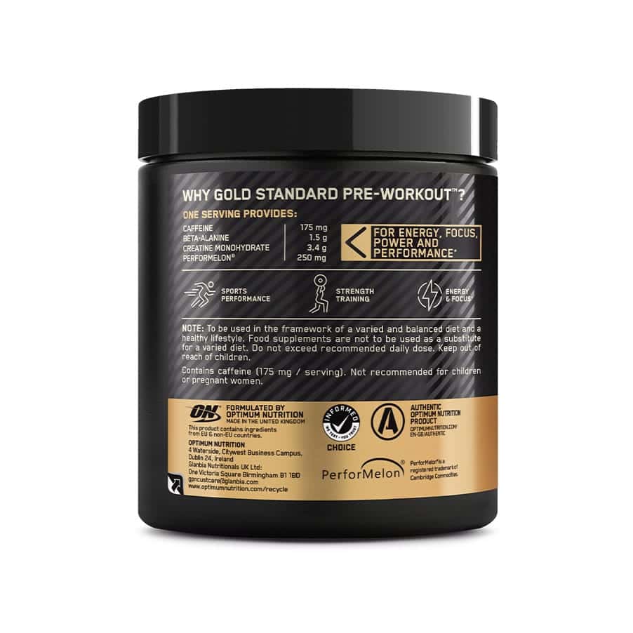 Gold Standard Pre-Workout Ponche de Fruta 330gr Optimum Nutrition