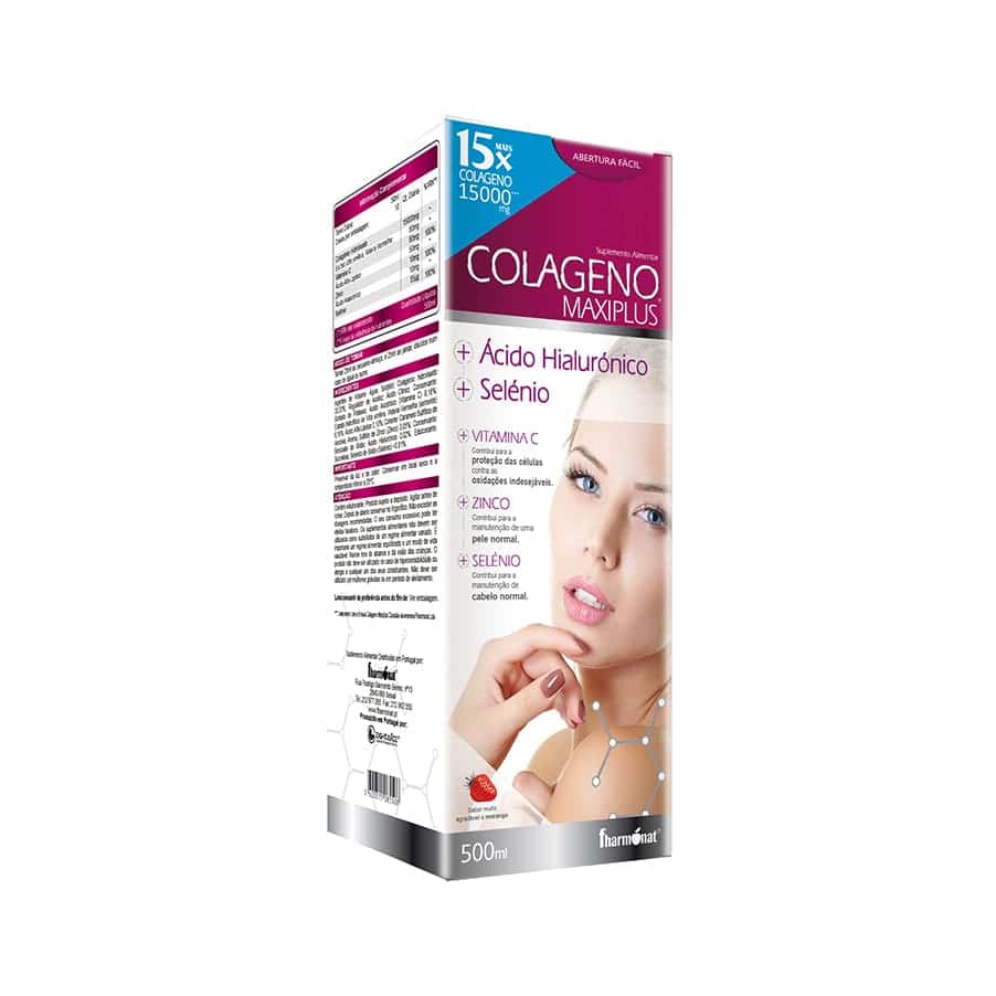 Colageno MaxiPlus 500ml é um suplemento alimentar que pode fazer maravilhas pelo nosso organismo, pois contribui para um efeito sedoso e brilhante aos cabelos, bem como sustentação e elasticidade à pele, ajudando na prevenção da degradação do colagénio corporal, promovendo assim a manutenção da pele, mais saudável.