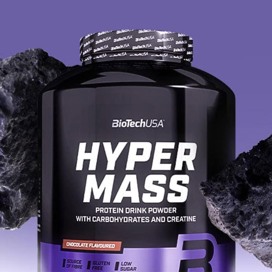 Saco de Hyper Mass Chocolate Biotech USA 4000g, fórmula de ganho de massa com proteínas, hidratos e creatina.