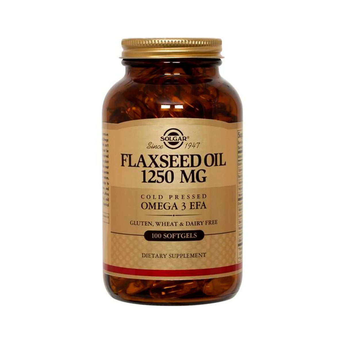 Flaxseed Óleo de Sementes de Linho 1250mg 100 cápsulas Solgar