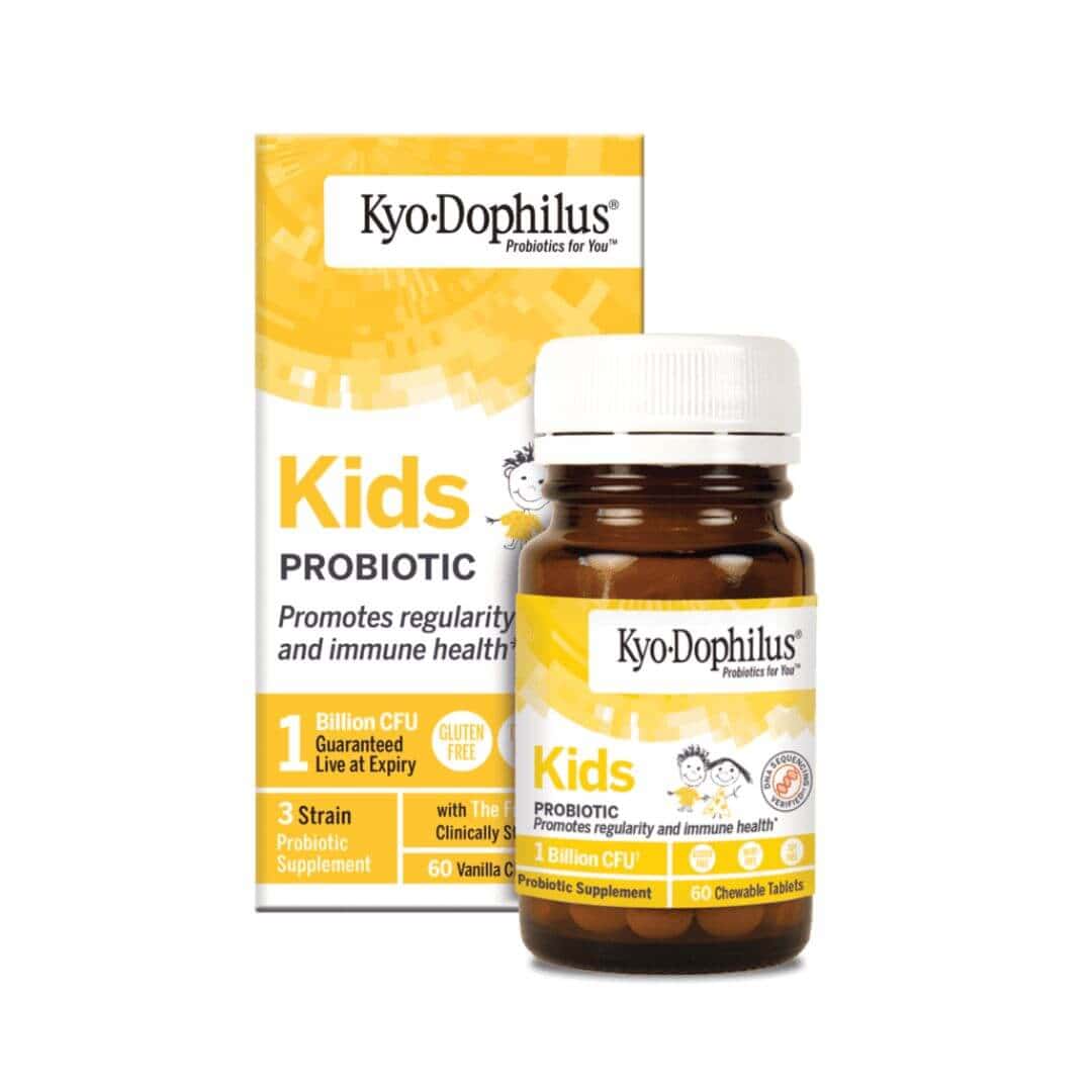 Kids Kyo Dophilus promove a flora intestinal saudável nas crianças, reduz a obstipação e previne infecções gastro-intestinais.