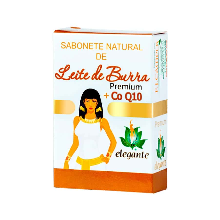 Sabonete Leite de Burra e Coenzima Q10 Premium 140gr Elegante F. J. Campos para limpeza e cuidado suave da pele.