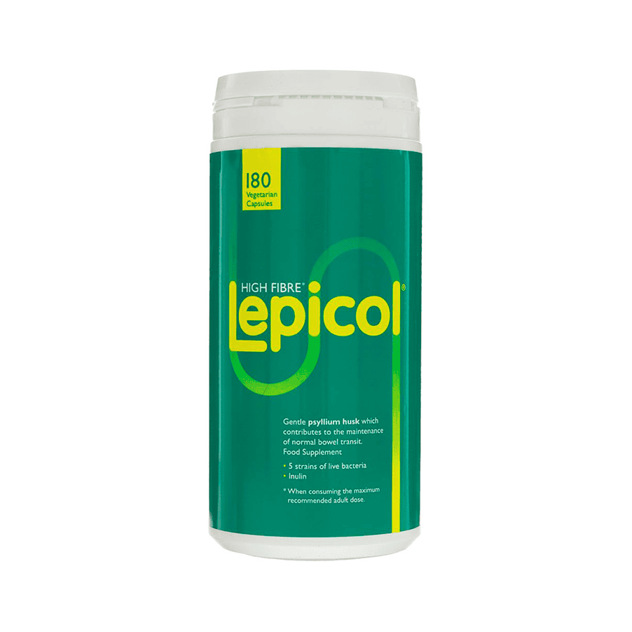 Lepicol é um suplemento alimentar com cascas de psyllium, inulina e cinco estirpes de bactérias vivas. A fórmula combina fibras de psyllium, inulina e probióticos.