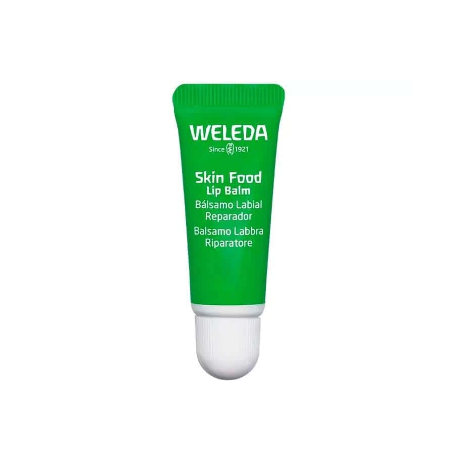 Skin Food Bálsamo Labial Reparador da Weleda para lábios secos e gretados que necessitam nutrição e hidratação intensiva.