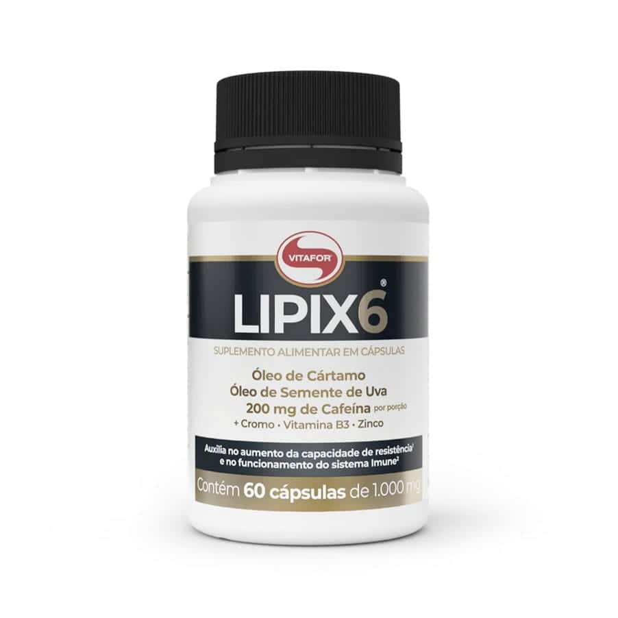 Lipix 6® é um suplemento que combina cafeína, óleo de cártamo, óleo de semente de uva, vitaminas e minerais, com o intuito de auxiliar o teu desempenho...