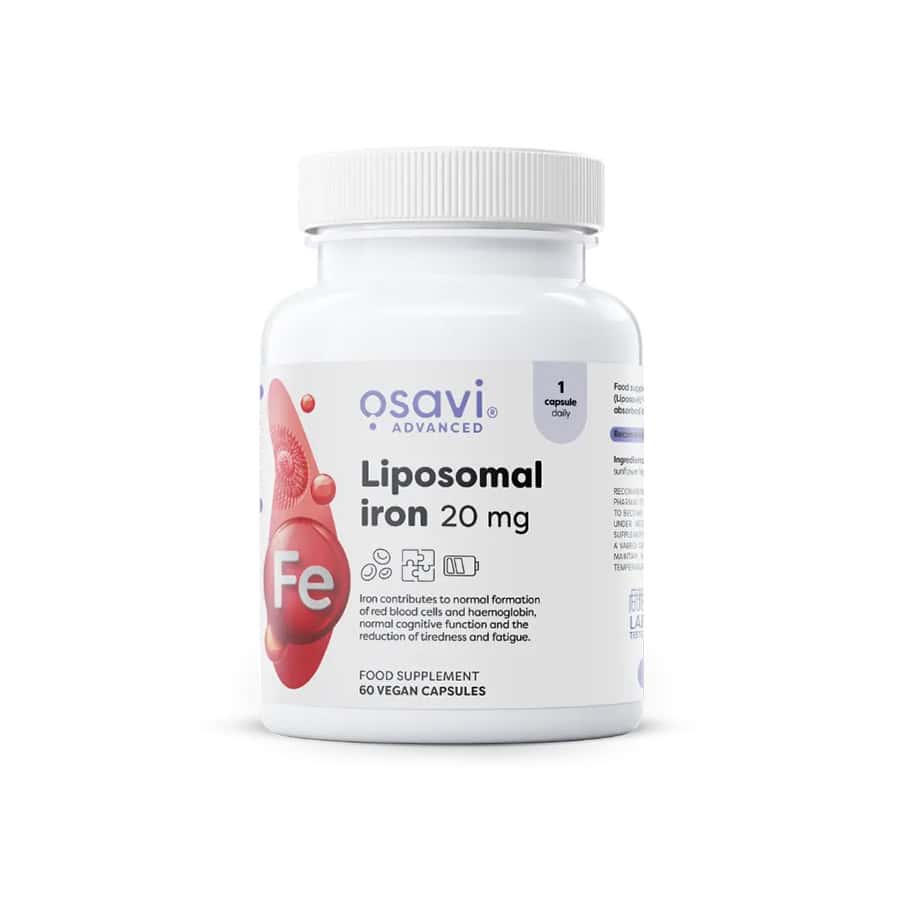 O Ferro Lipossomal 20 mg Osavi oferece-te ferro numa forma tolerada, encapsulado em lipossomas para uma toma confortável e fácil de integrar na tua rotina.