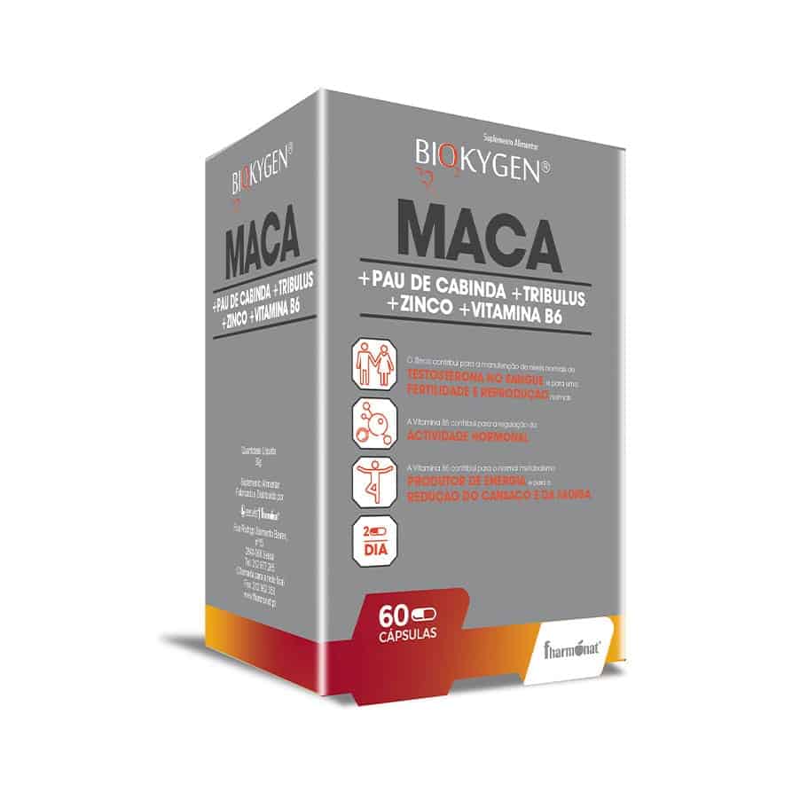 Biokygen Maca é um suplemento que promove a manutenção de níveis saudáveis de testosterona, melhora a libido, apoia a fertilidade e alivia a fadiga.