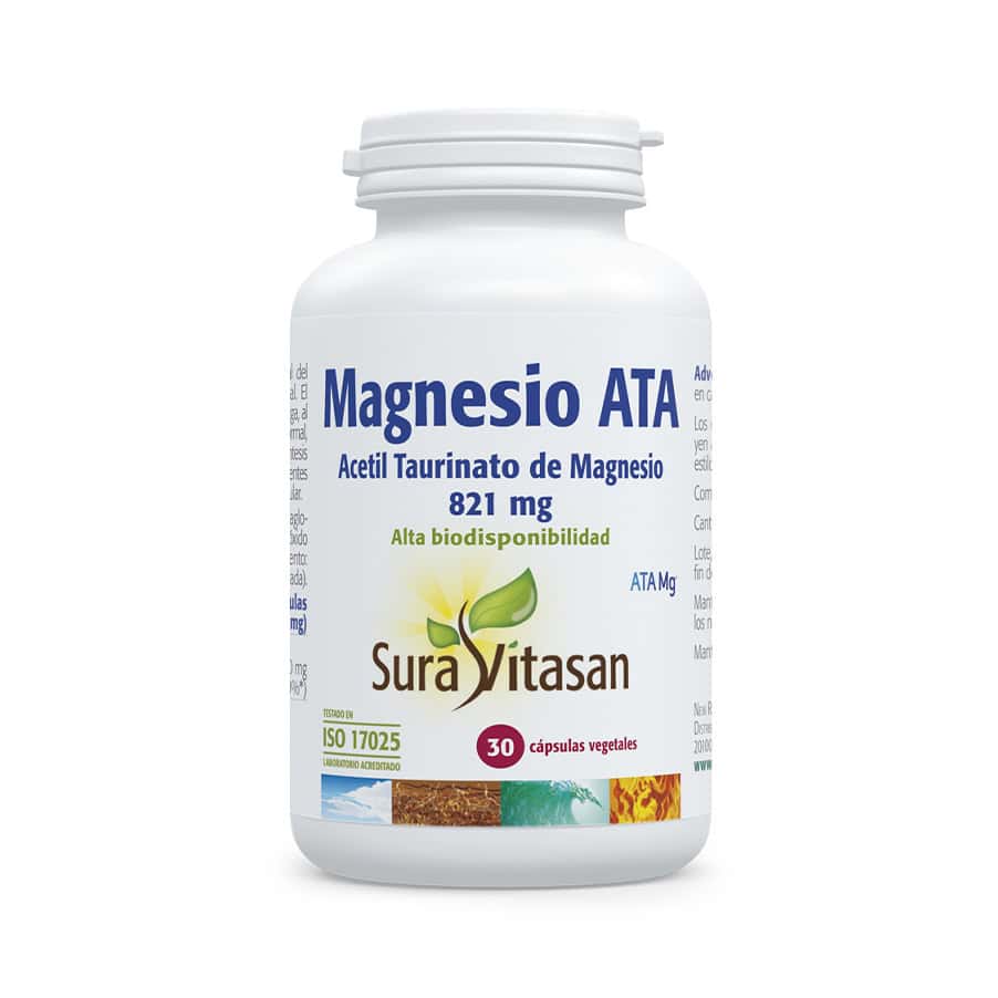 Magnésio ATA 30 Cápsulas Sura Vitasan é uma fórmula moderna com magnésio associado ao acetiltaurato de magnésio para adicionar á tua rotina do dia a dia.