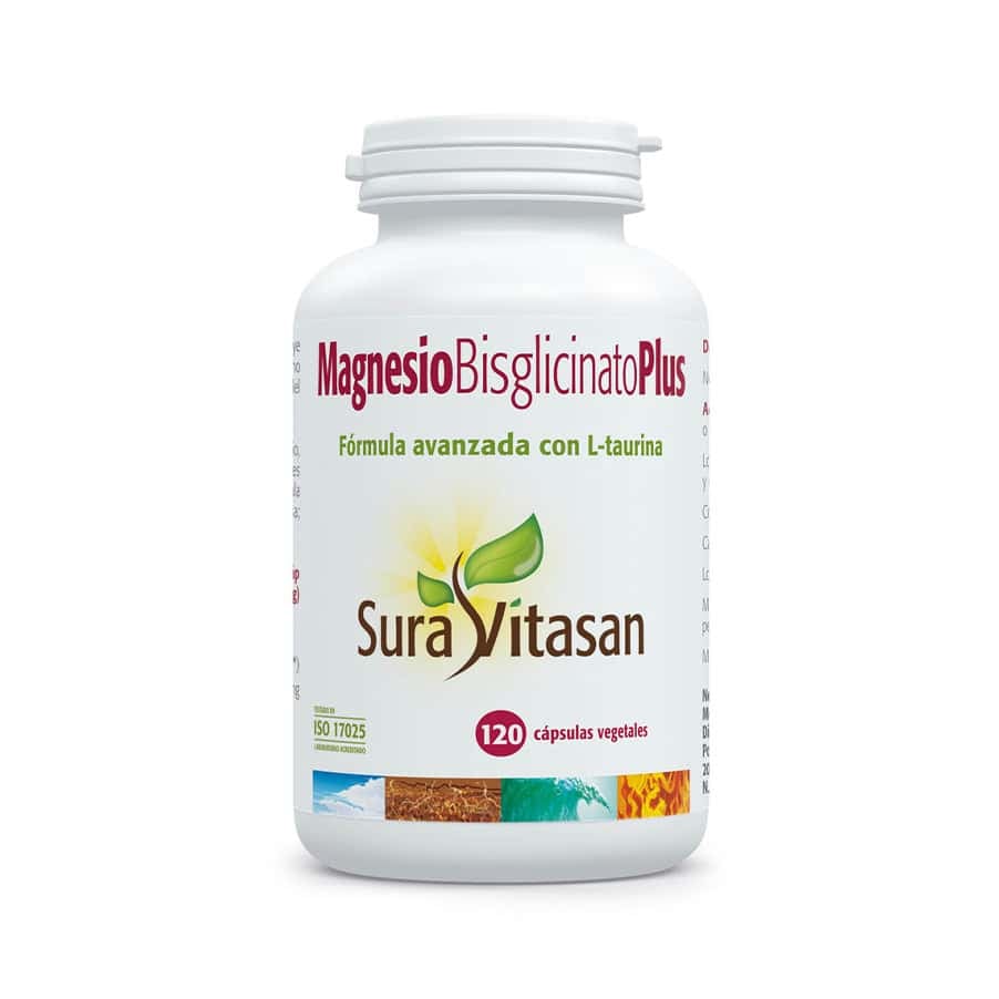 Magnésio Bisglicinato Plus 120 Cápsulas Sura Vitasan é uma fórmula completa e de elevada qualidade para integrares magnésio na tua rotina diária.