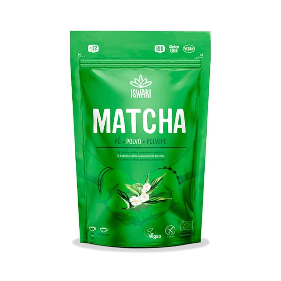 Matcha em Pó 70g Iswari, chá verde japonês em pó para bebidas, batidos e receitas.
