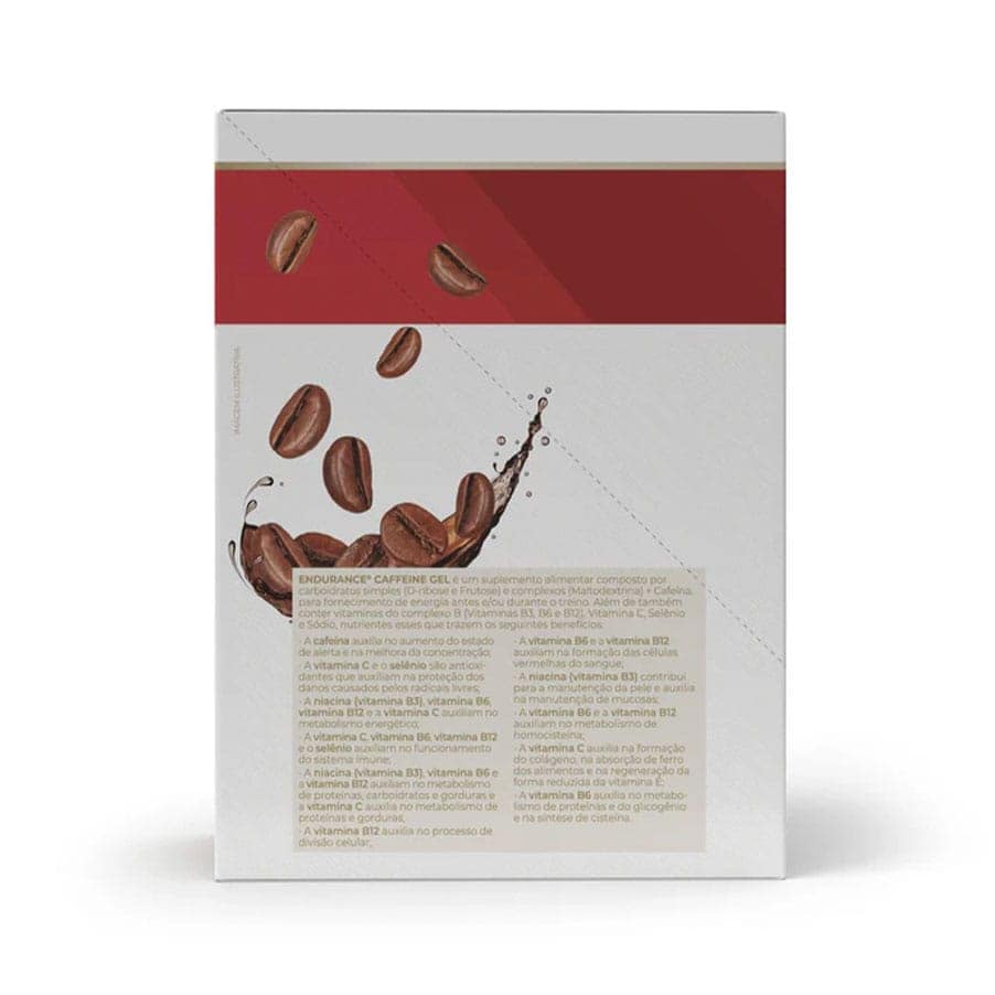 O Endurance Caffeine Gel Mocha 12 Saquetas da Vitafor é um suplemento alimentar em gel formulado com uma combinação de hidratos de carbono, cafeína, vitaminas e minerais.