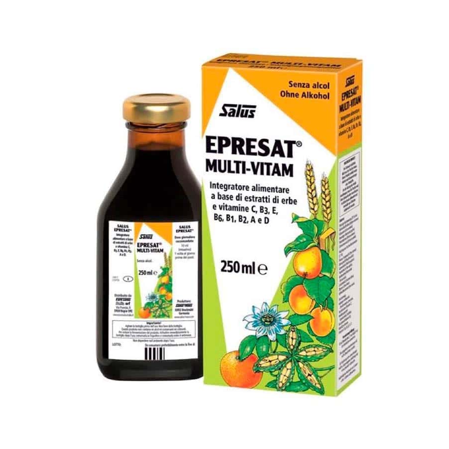 Suplemento alimentar líquido com um complexo de vitaminas, formulado para complementar a ingestão diária de micronutrientes no contexto de uma alimentação variada e equilibrada.