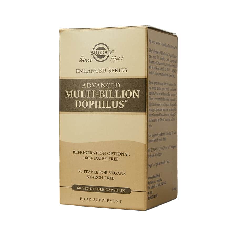 O suplemento Advanced Multi-Billion Dophilus™ foi desenvolvido para reforçar a flora intestinal.