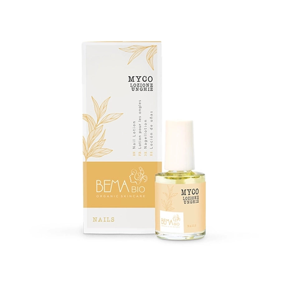 Myco Loção para Unhas 10 ml da Bema Bio, cuidado cosmético para unhas e cutículas em formato líquido de aplicação localizada.