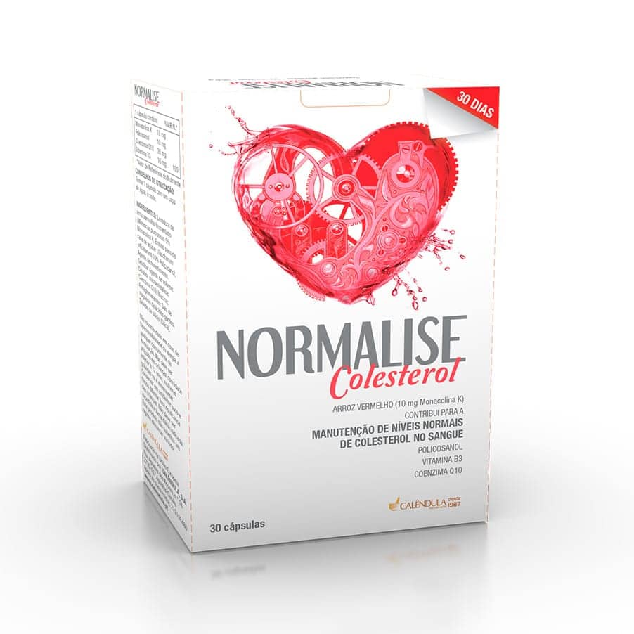 Normalise Colesterol é um suplemento alimentar que reduz a biossíntese do colesterol e ajuda a regular os níveis de colesterol no sangue.