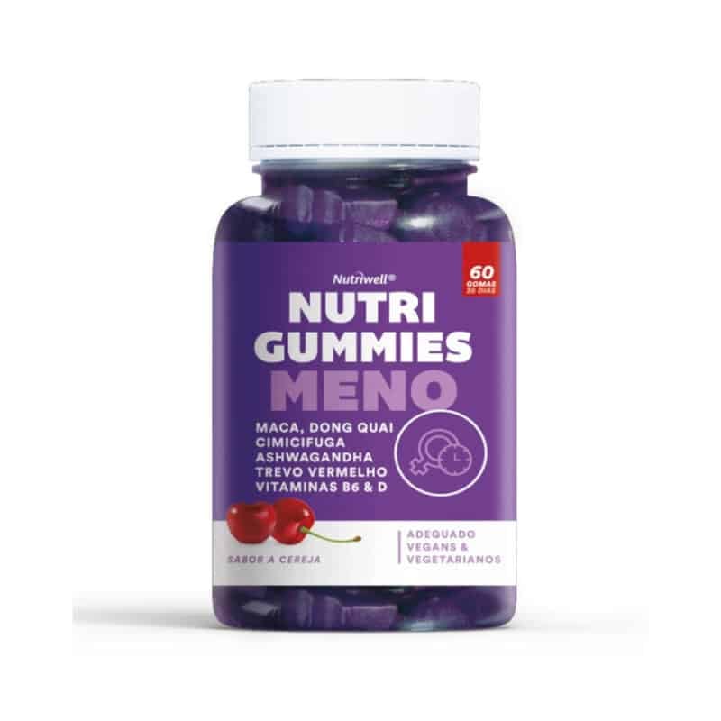 O Nutri Gummies Meno 60 Gomas Farmodiética é um suplemento alimentar em forma de gomas, com aroma a cereja, que combina extratos de plantas.