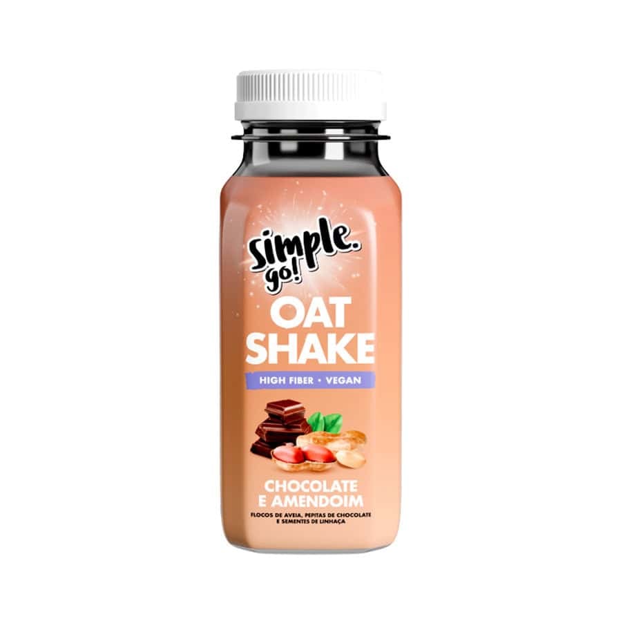 O Simple GO Oat Shake Chocolate e Amendoim é uma bebida em pó prática e nutritiva, ideal para quem procura uma opção rápida e saudável.