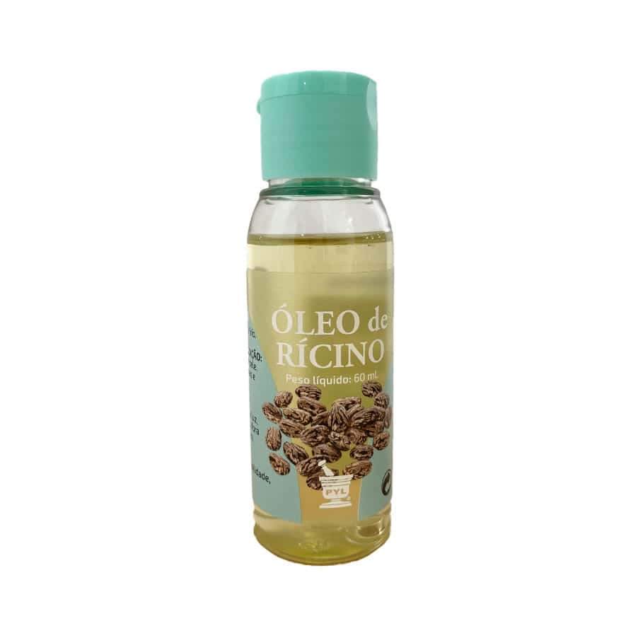 Óleo de Rícino 60ml PYL F. J. Campos, óleo vegetal para nutrir a pele e o cabelo.
