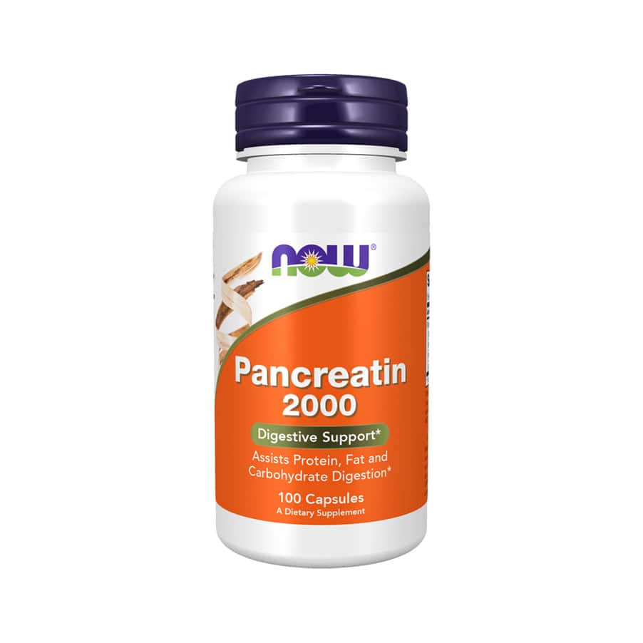 A Pancreatina 2000 100 Cápsulas Now Foods é um suplemento com enzimas digestivas que ajudam a apoiar a digestão dos principais macronutrientes da alimentação.