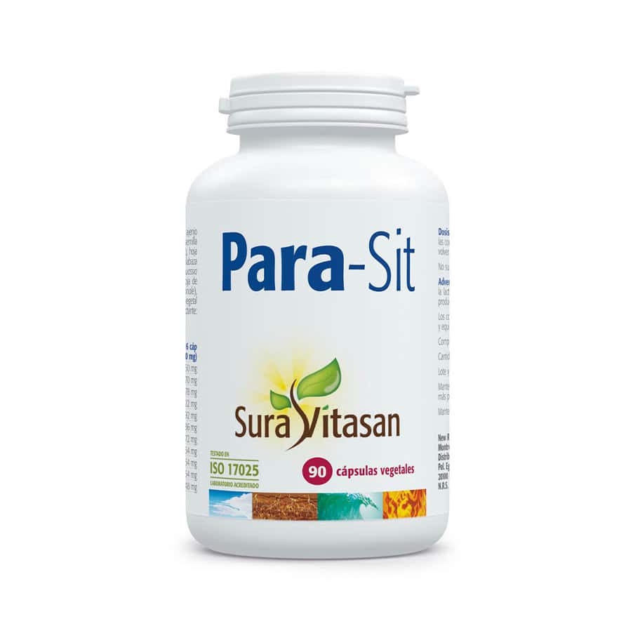Para-Sit, da Sura Vitasan, é um suplemento alimentar em cápsulas vegetais que combina 11 plantas, incluindo noz preta, artemísia, alho, cravinho...