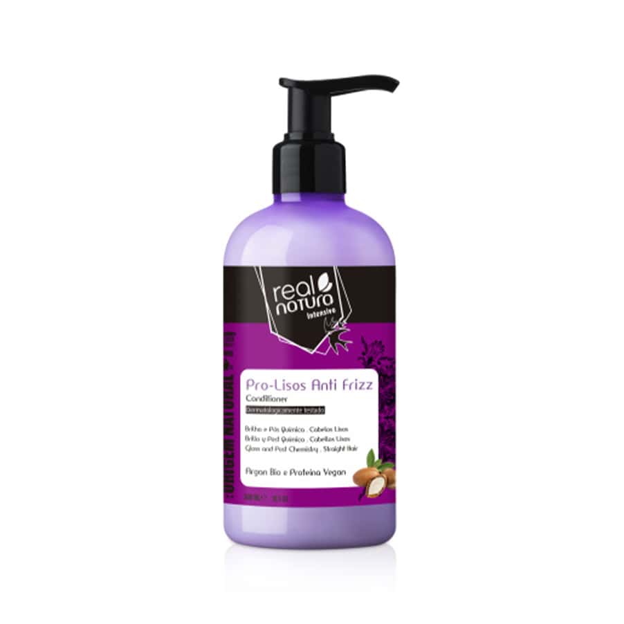 Condicionador para cabelos lisos ou com alisamento, desenvolvido para ajudar a deixar o cabelo mais suave, fácil de pentear e com brilho.