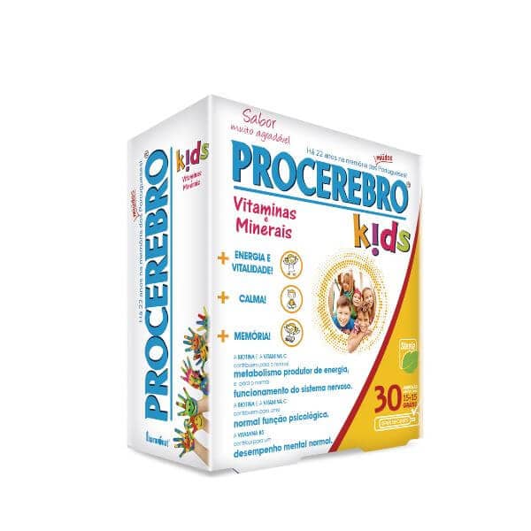 ProCérebro Kids é um suplemento que contribui para uma melhor memória e controlo do stress pois têm um efeito calmante.